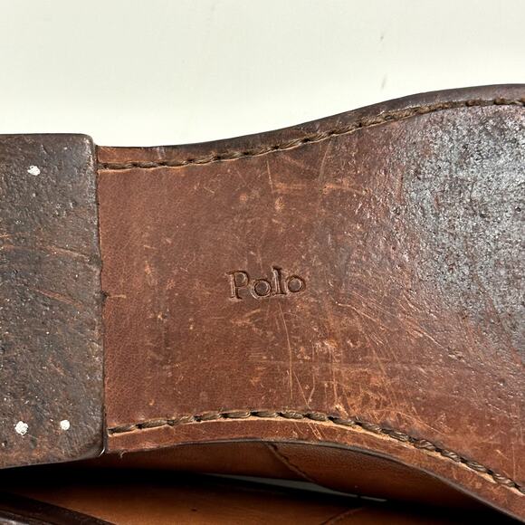 VERY GOOD Polo Ralph Lauren x Allen Edmonds Penny Loafer Brown Made in USA 9.5 - Picture 13 of 14